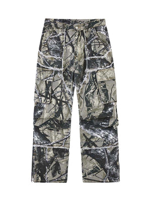 Tntwear Camouflage Leaf Straight Leg Pants- 1870 - tntwear1