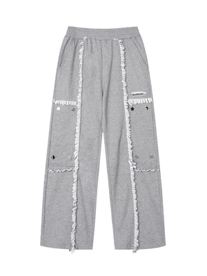 Tntwear High Street Spliced Button Patchwork Pants