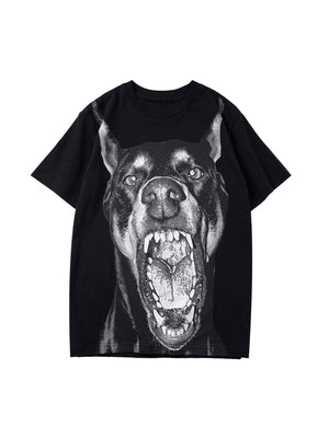 Tntwear 3D Printed Doberman Dog Head Hip Hop T-shirt - 2063