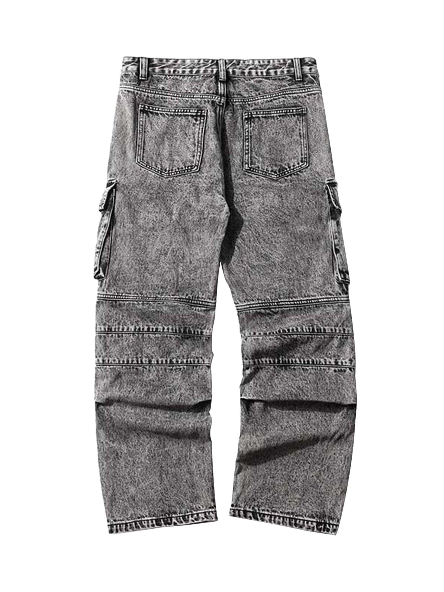 Tntwear Washed And Distressed Multi-pocket Jeans - 1698 - tntwear1