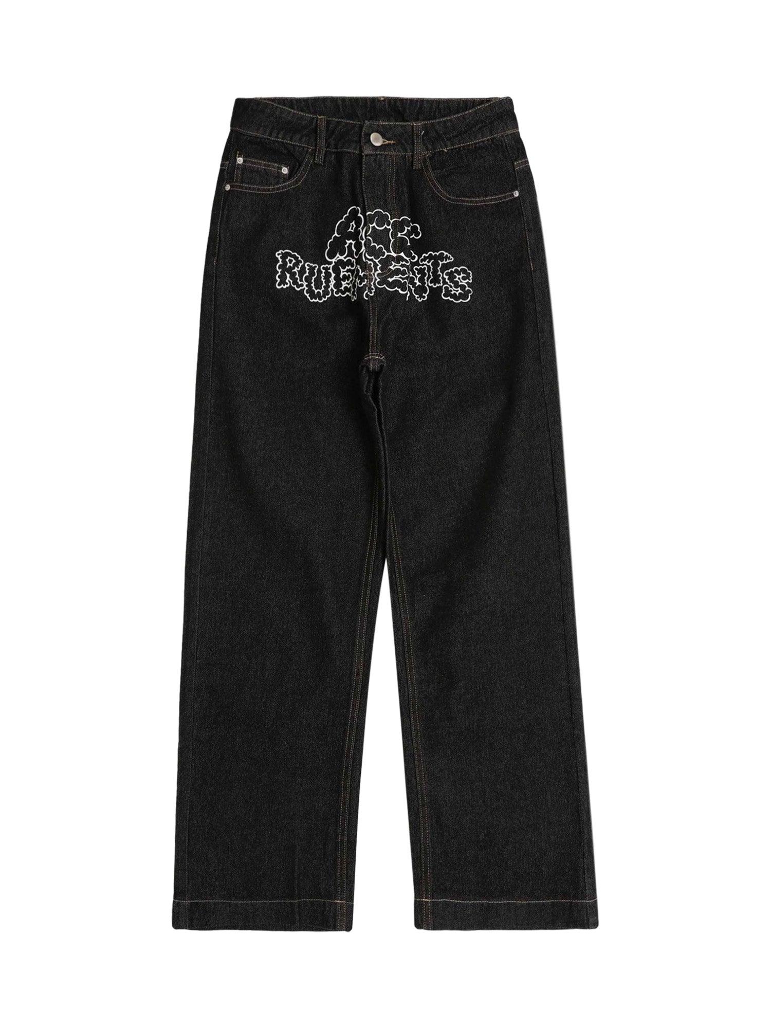 Tntwear Star Letter Print Jeans - 1594 - tntwear1