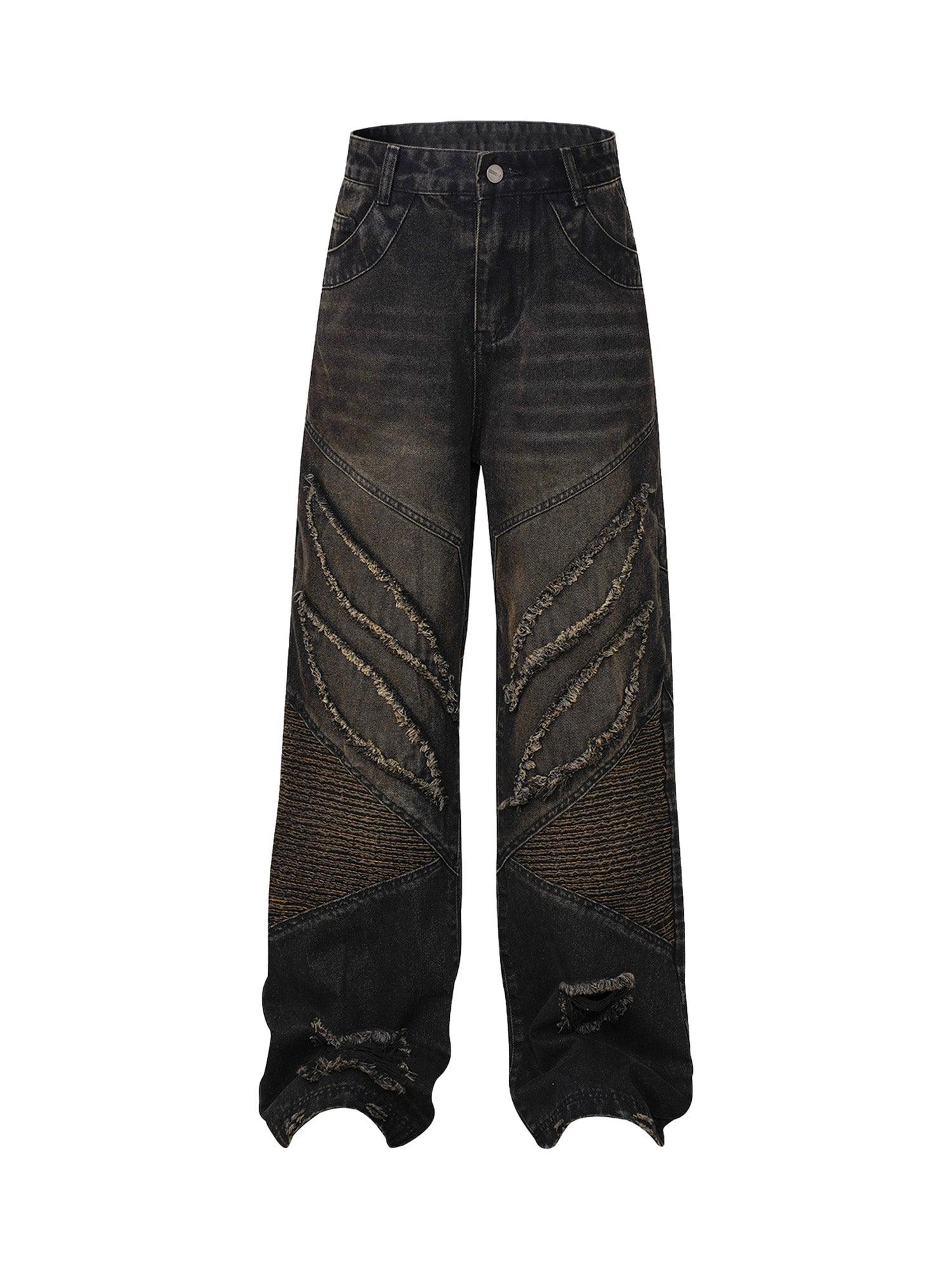 Tntwear American High Street Washed Distressed Jeans - tntwear1