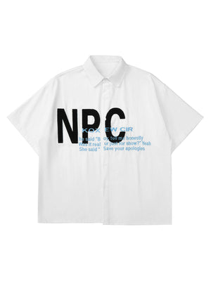 Tntwear American Retro Letter Embroidered Shirt