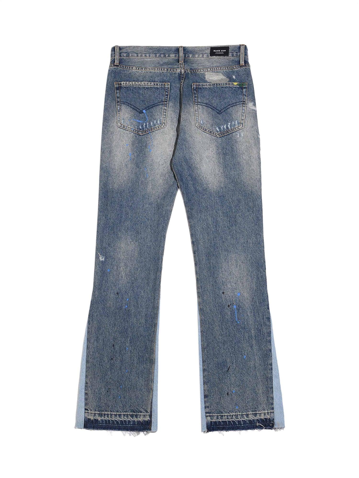 Tntwear Splashing Ink Patchwork Jeans - tntwear1