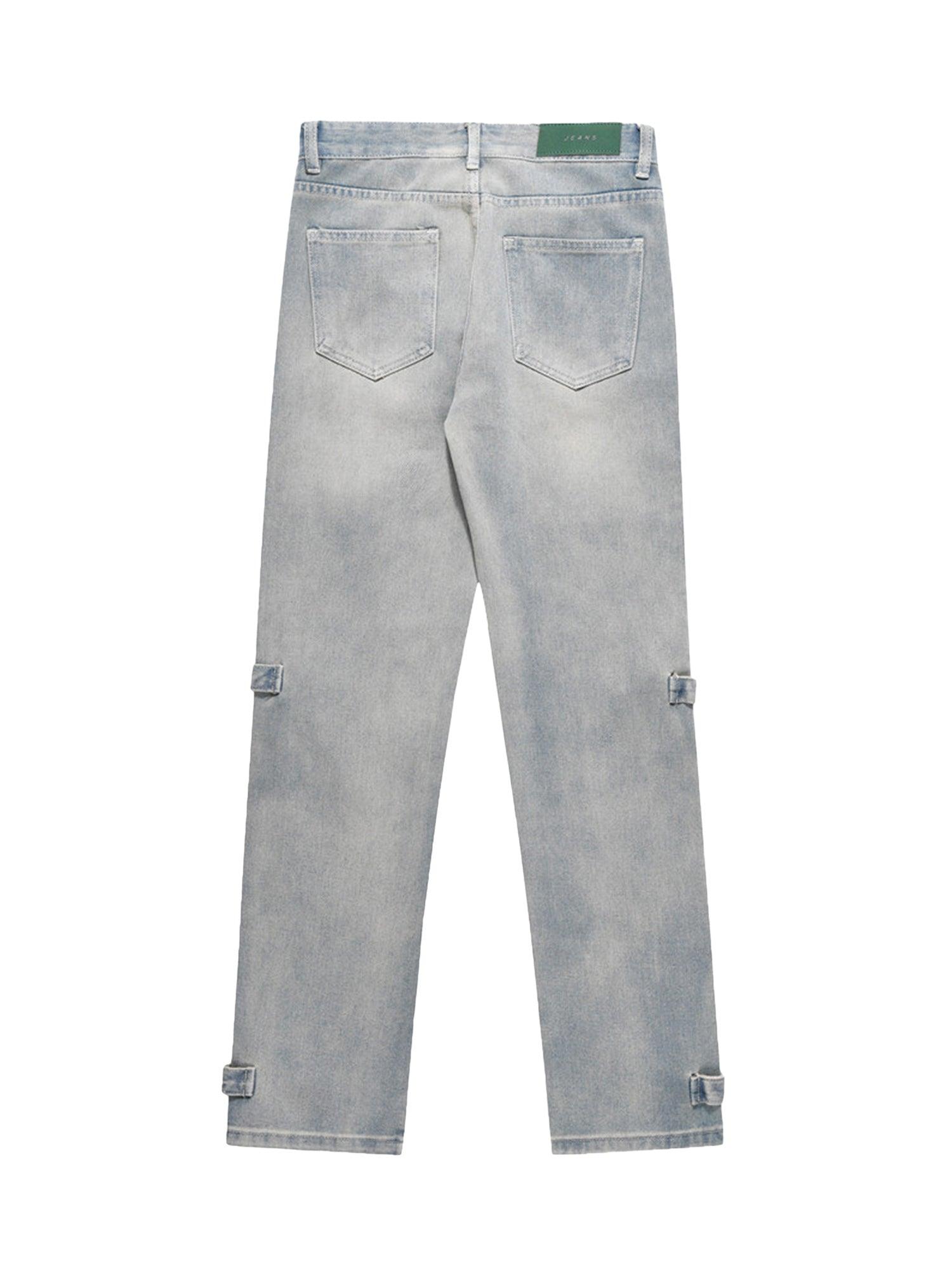 Tntwear High Street Hip-hop Zipper Straight Jeans - tntwear1