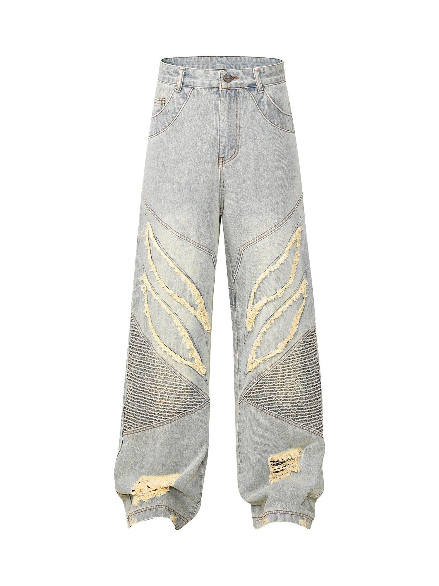 Tntwear American High Street Washed Distressed Jeans - tntwear1