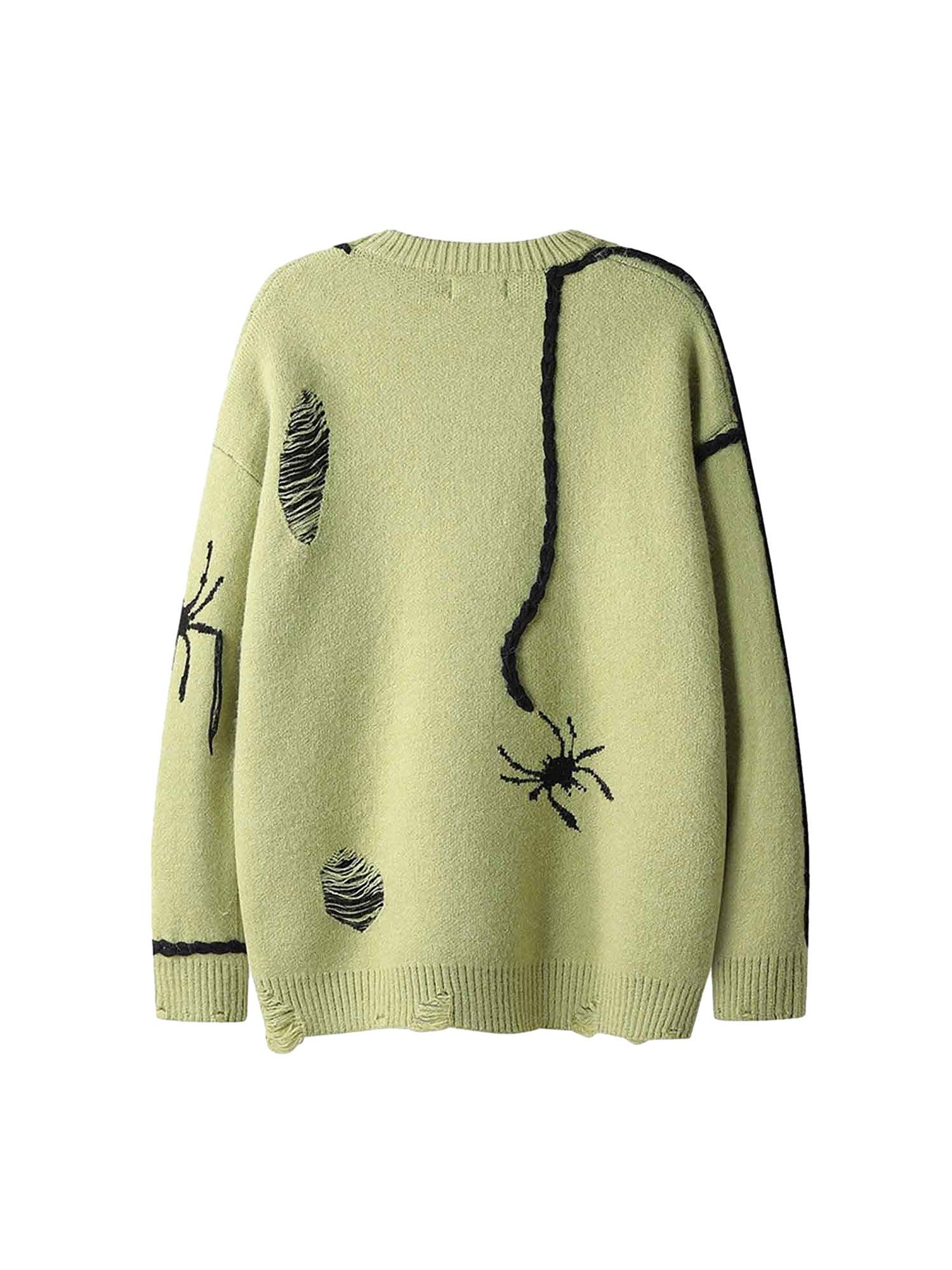 Tntwear Spider Crew Loose Neck Sweater - tntwear1