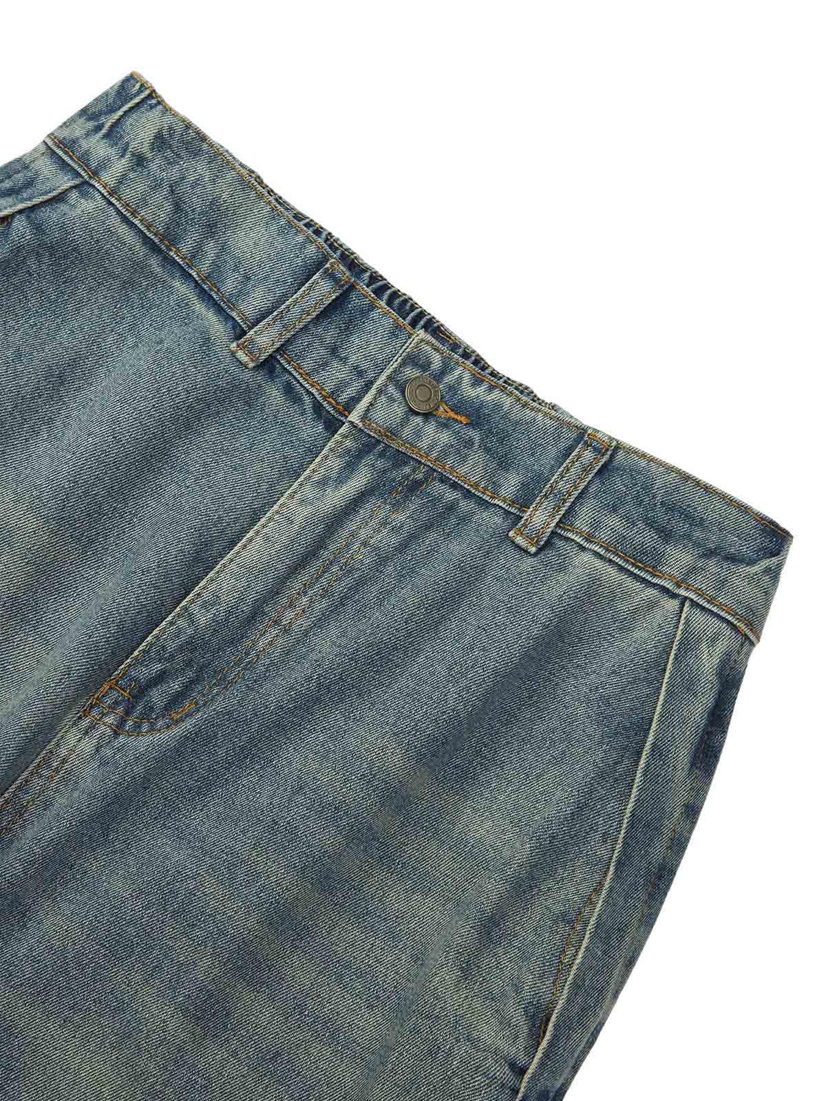 Tntwear American Retro Contrast Washed Jeans - tntwear1