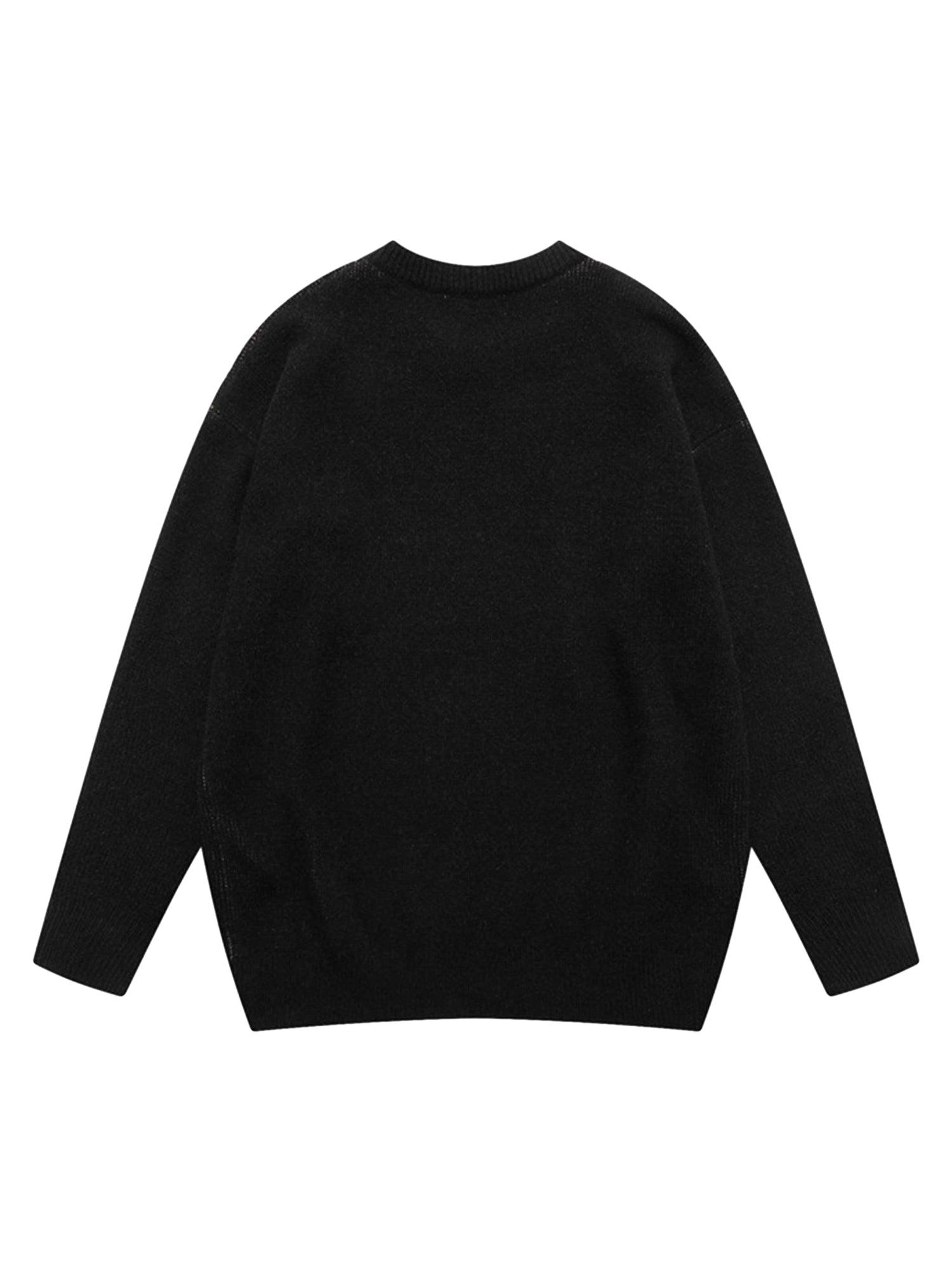 Tntwear Street Vintage Character Knit Sweater - tntwear1