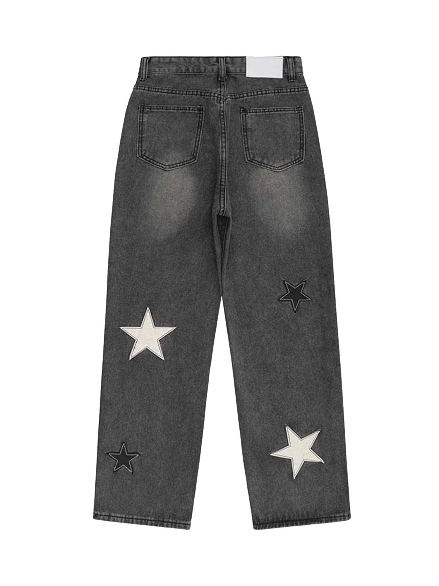 Tntwear Star Patch Embroidery Jeans - tntwear1