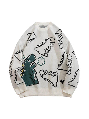 Tntwear Cartoon Dinosaur Printed Sweater - 1004 - tntwear1