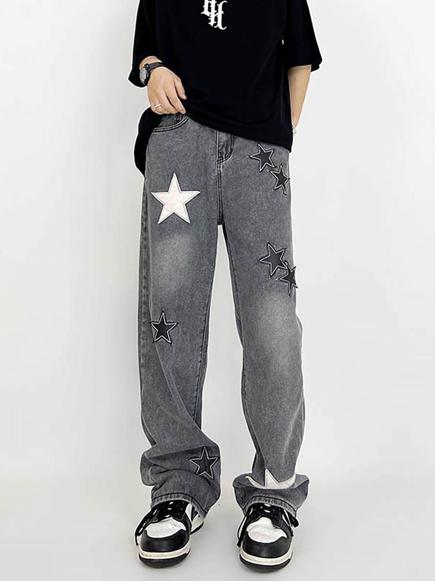 Tntwear Star Patch Embroidery Jeans - tntwear1