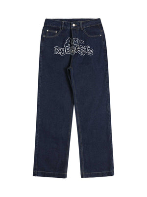 Tntwear Star Letter Print Jeans - 1594 - tntwear1