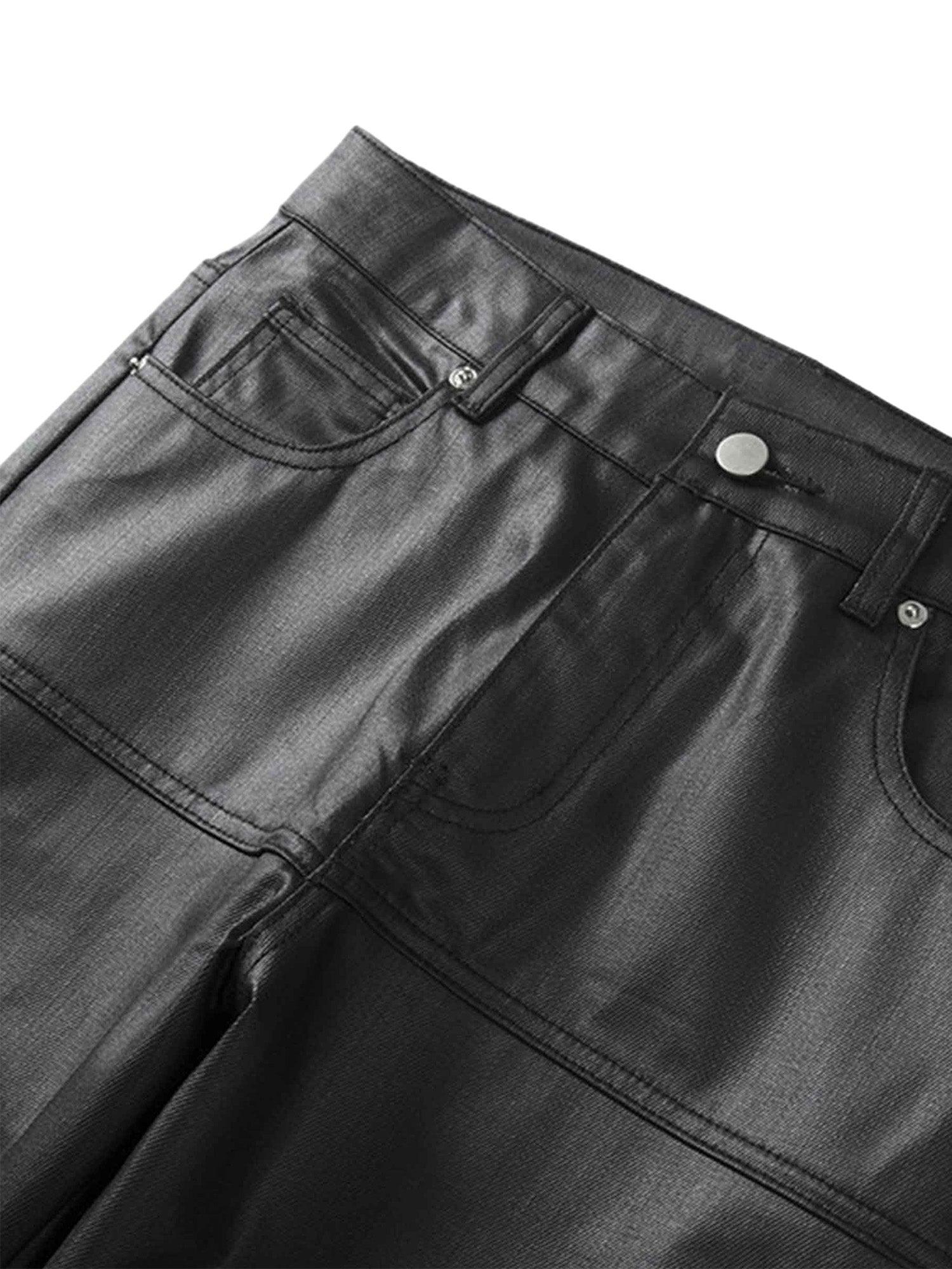 Tntwear Retro Zipper Pocket Slim Straight Pants - tntwear1