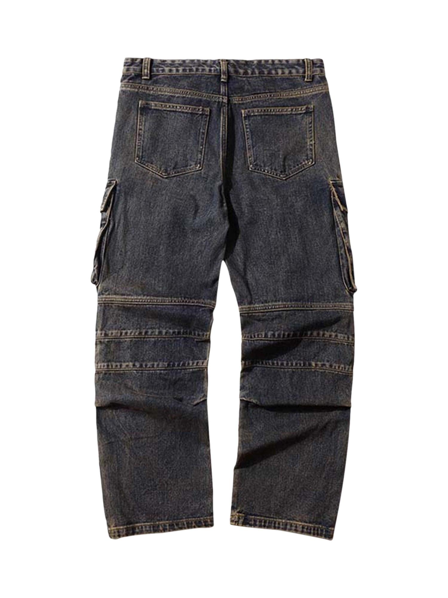 Tntwear Washed And Distressed Multi-pocket Jeans - 1698 - tntwear1