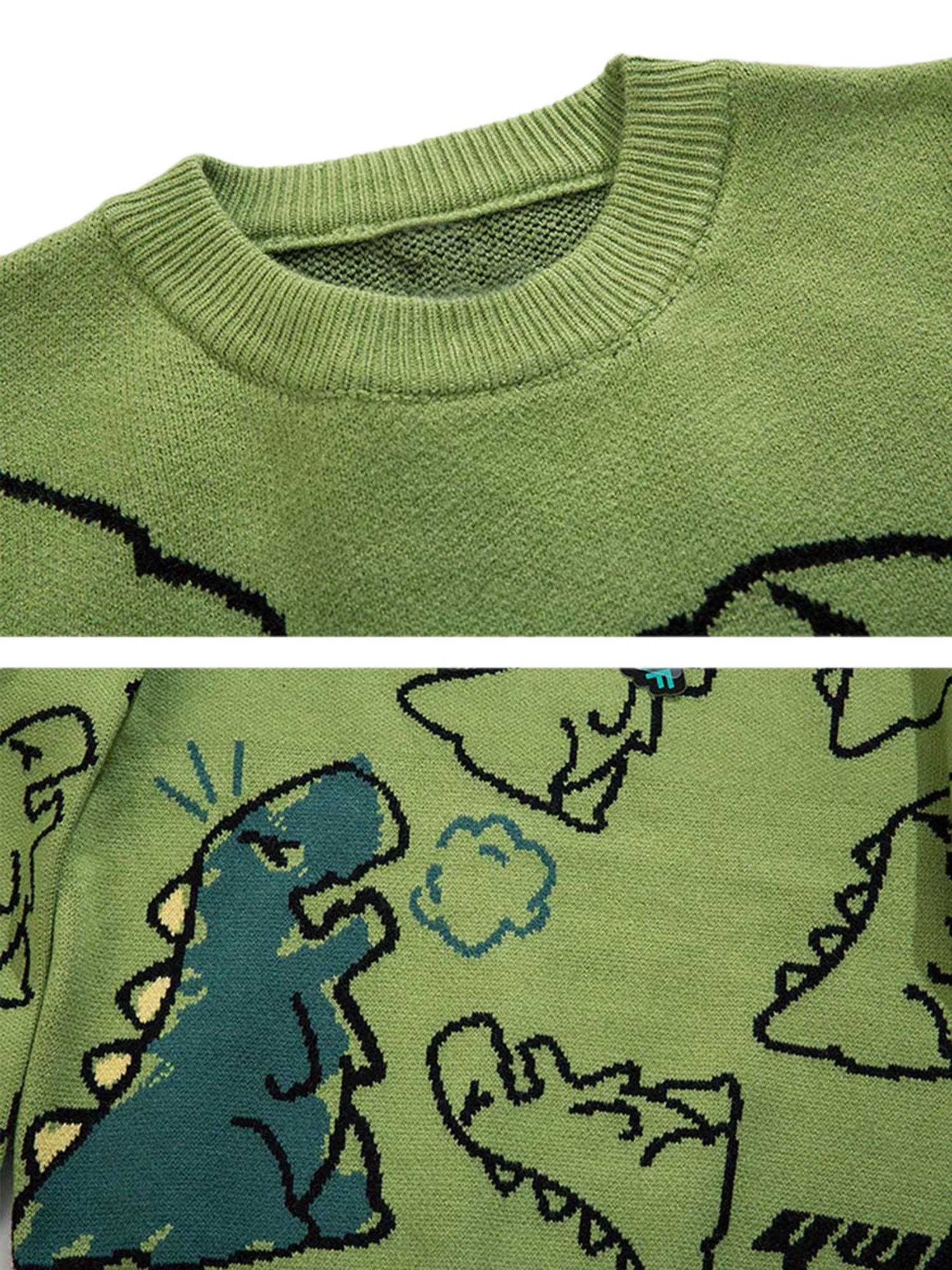 Tntwear Cartoon Dinosaur Printed Sweater - 1004 - tntwear1