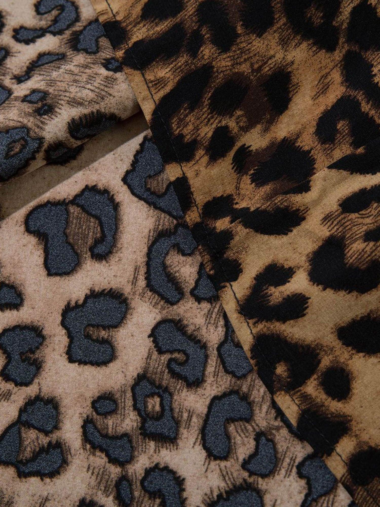 Vintage Wild Leopard Print Button-Up Shirt - 2017