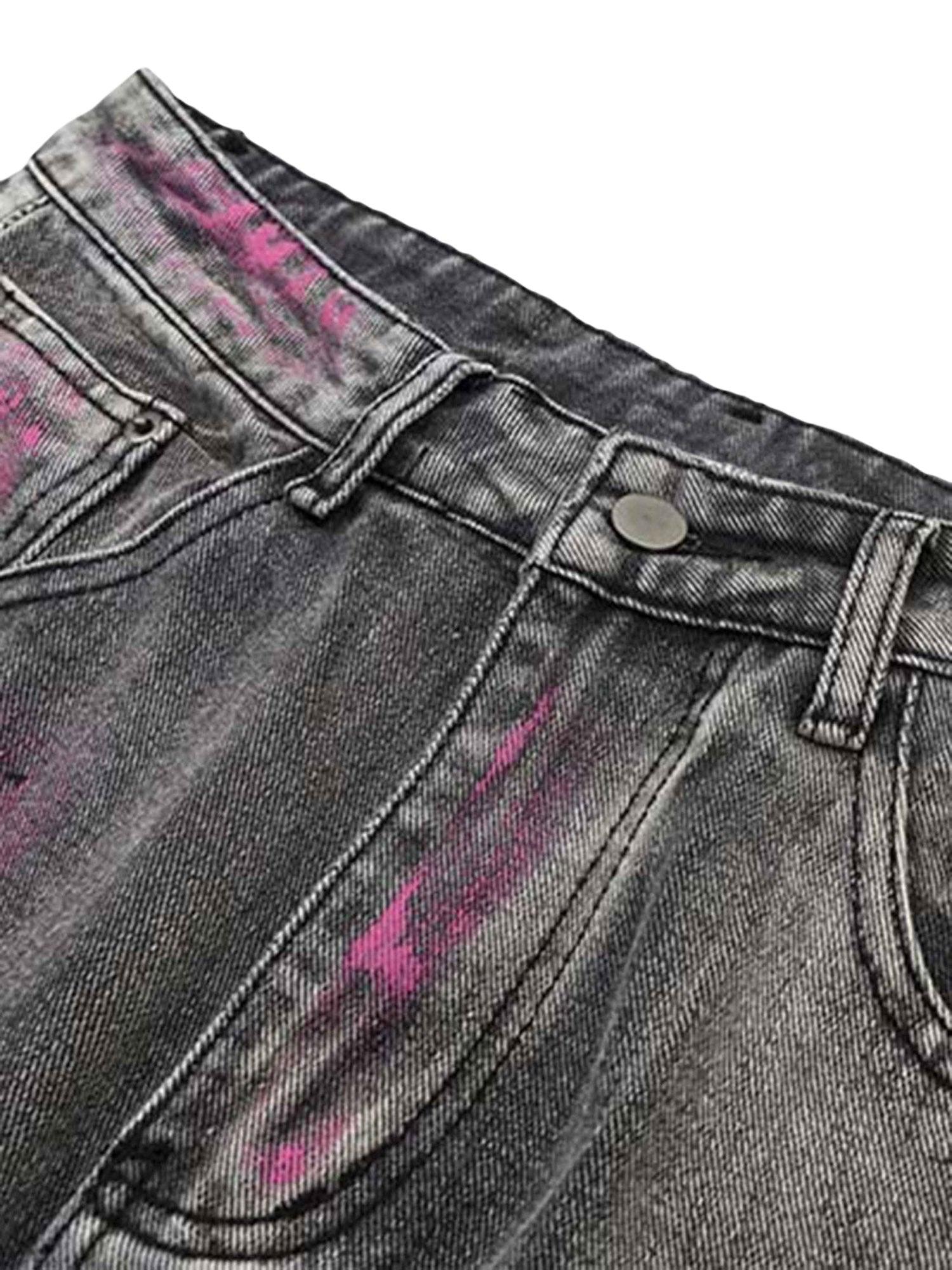 Tntwear Graffiti Distressed Washed Baggy Jeans - 1886 - tntwear1