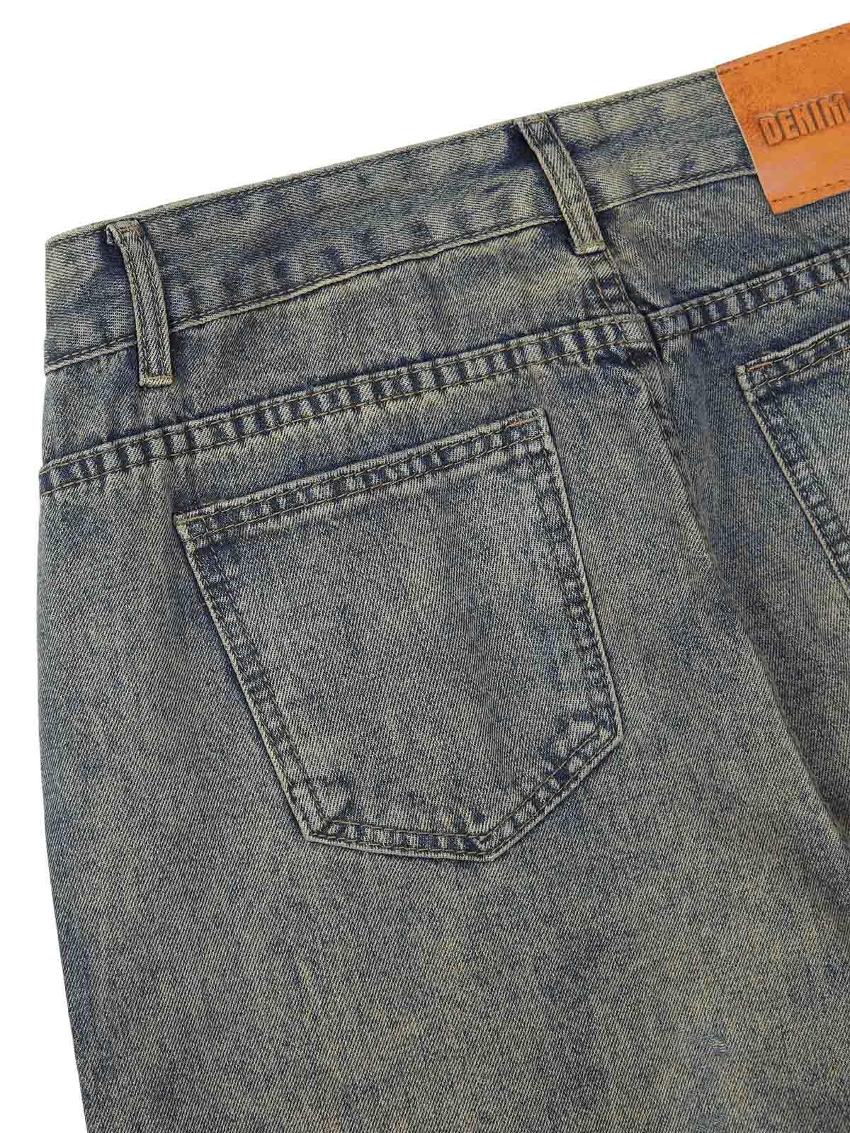 Tntwear American Retro Contrast Washed Jeans - tntwear1