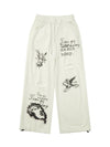 Tntwear Cut Hole Angel Drawing Letter Pants