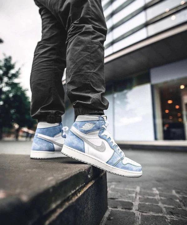 Custom Blue White Jordan 1 High Q ( Customs And Box ), Jordan 1 Sneakers Active - tntwear1