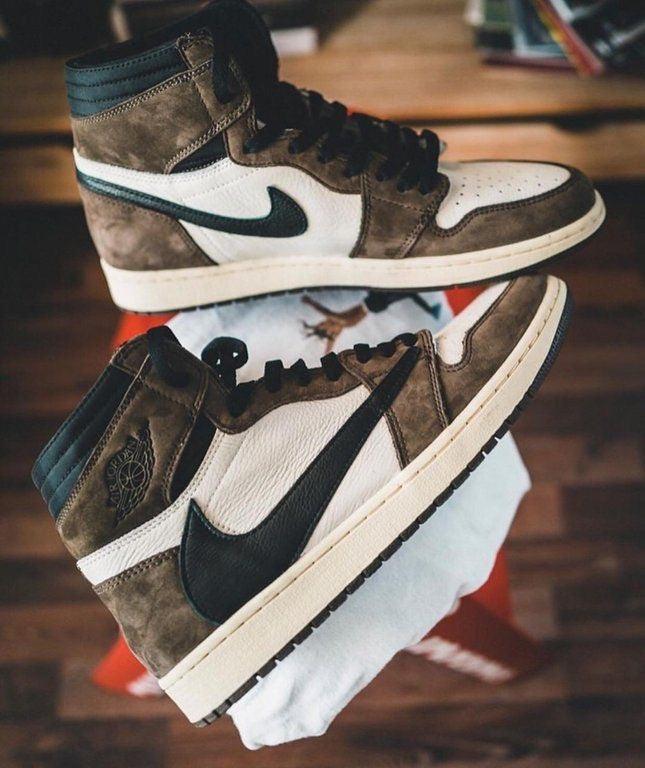 Custom Brown T-Scott x Fragment x Air Jordan 1 High Q ( Customs And Box ), Jordan 1 Sneakers Active CACTUS JACK - tntwear1