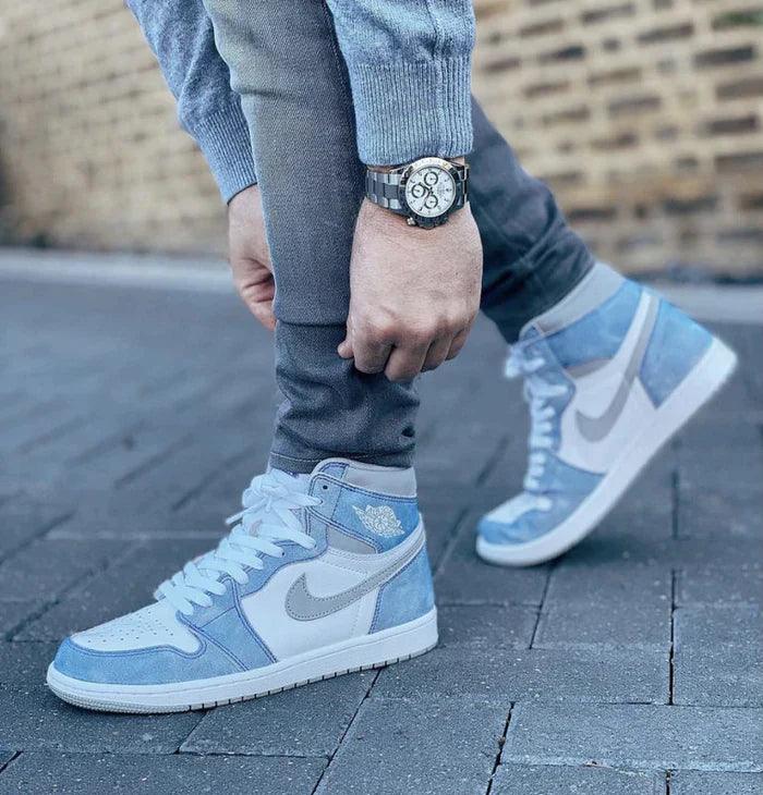 Custom Blue White Jordan 1 High Q ( Customs And Box ), Jordan 1 Sneakers Active - tntwear1