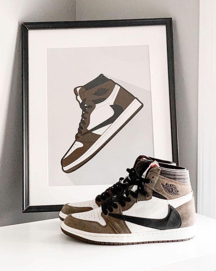 Custom Brown T-Scott x Fragment x Air Jordan 1 High Q ( Customs And Box ), Jordan 1 Sneakers Active CACTUS JACK - tntwear1