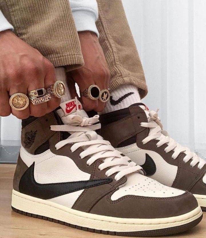 Custom Brown T-Scott x Fragment x Air Jordan 1 High Q ( Customs And Box ), Jordan 1 Sneakers Active CACTUS JACK - tntwear1