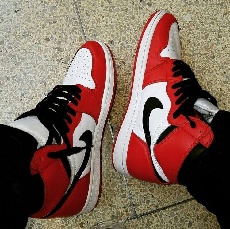 Custom RED Black White Jordan 1 CHICAGO High Q AJ1 UNISEX ( Customs And Box ), Jordan 1 Sneakers FREE SHIPPING WITH FEDEX - tntwear1