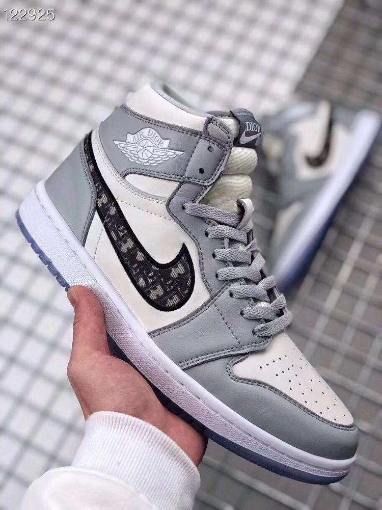 Custom Dior x Air Jordan 1 High OG "Grey"AJ1 High Q - tntwear1