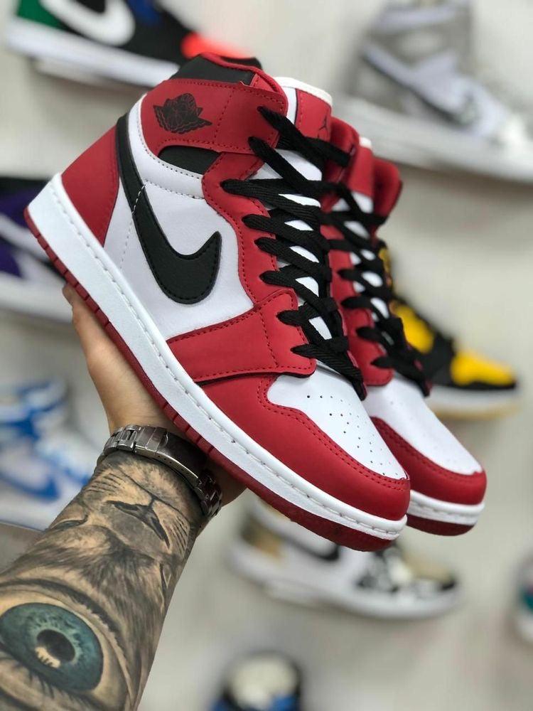 Custom RED Black White Jordan 1 CHICAGO High Q AJ1 UNISEX ( Customs And Box ), Jordan 1 Sneakers FREE SHIPPING WITH FEDEX - tntwear1