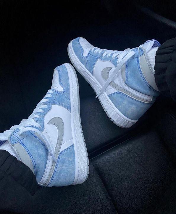 Custom Blue White Jordan 1 High Q ( Customs And Box ), Jordan 1 Sneakers Active - tntwear1