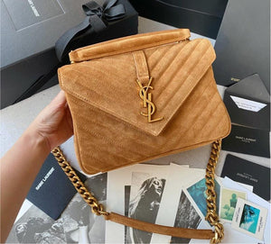 YSL suede material shoulder handbag - tntwear1