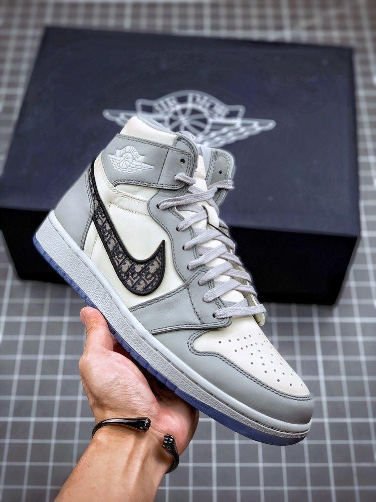 Custom Dior x Air Jordan 1 High OG "Grey"AJ1 High Q - tntwear1