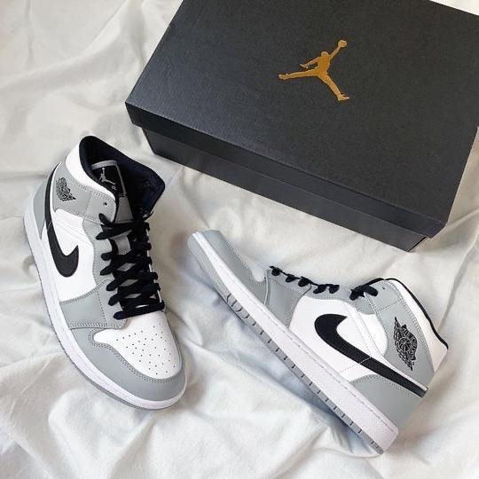 Custom Jordan 1 Mid Light Smoke Grey High Q - tntwear1