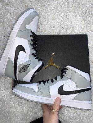 Custom Jordan 1 Mid Light Smoke Grey High Q - tntwear1