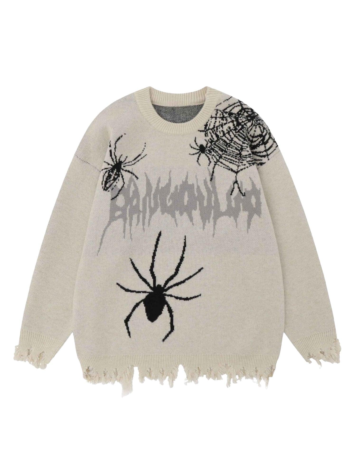 Tntwear High Street Spider Web Jacquard Sweater - 1976 - tntwear1