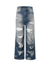 High Street Heavy Duty Ripped Washed Straight Jeans - tntwear1