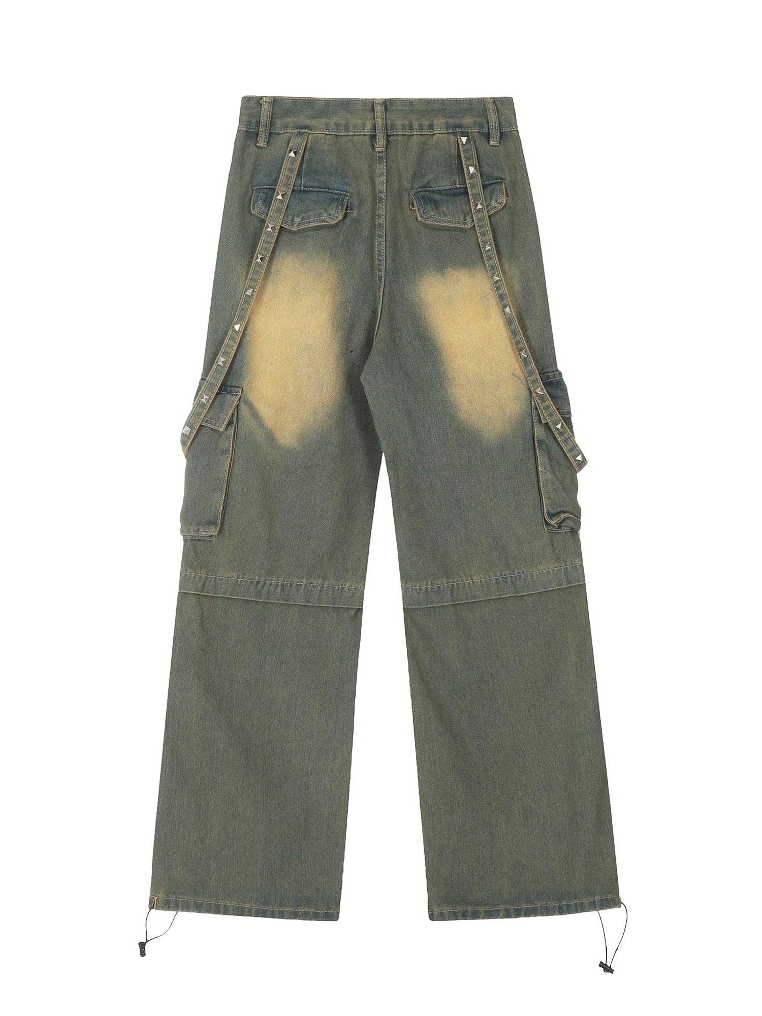 Tntwear High Street Retro Washed Workwear Jeans - tntwear1