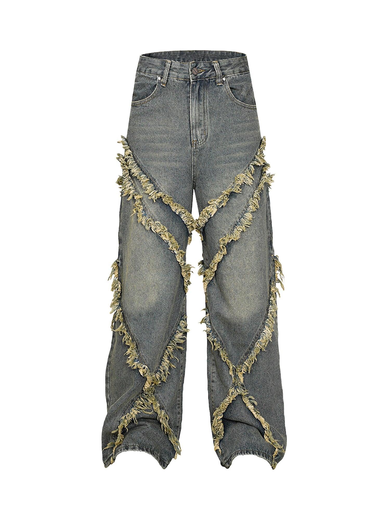 Tntwear High Street Hip Hop Washed Distressed Jeans - 2069 - tntwear1