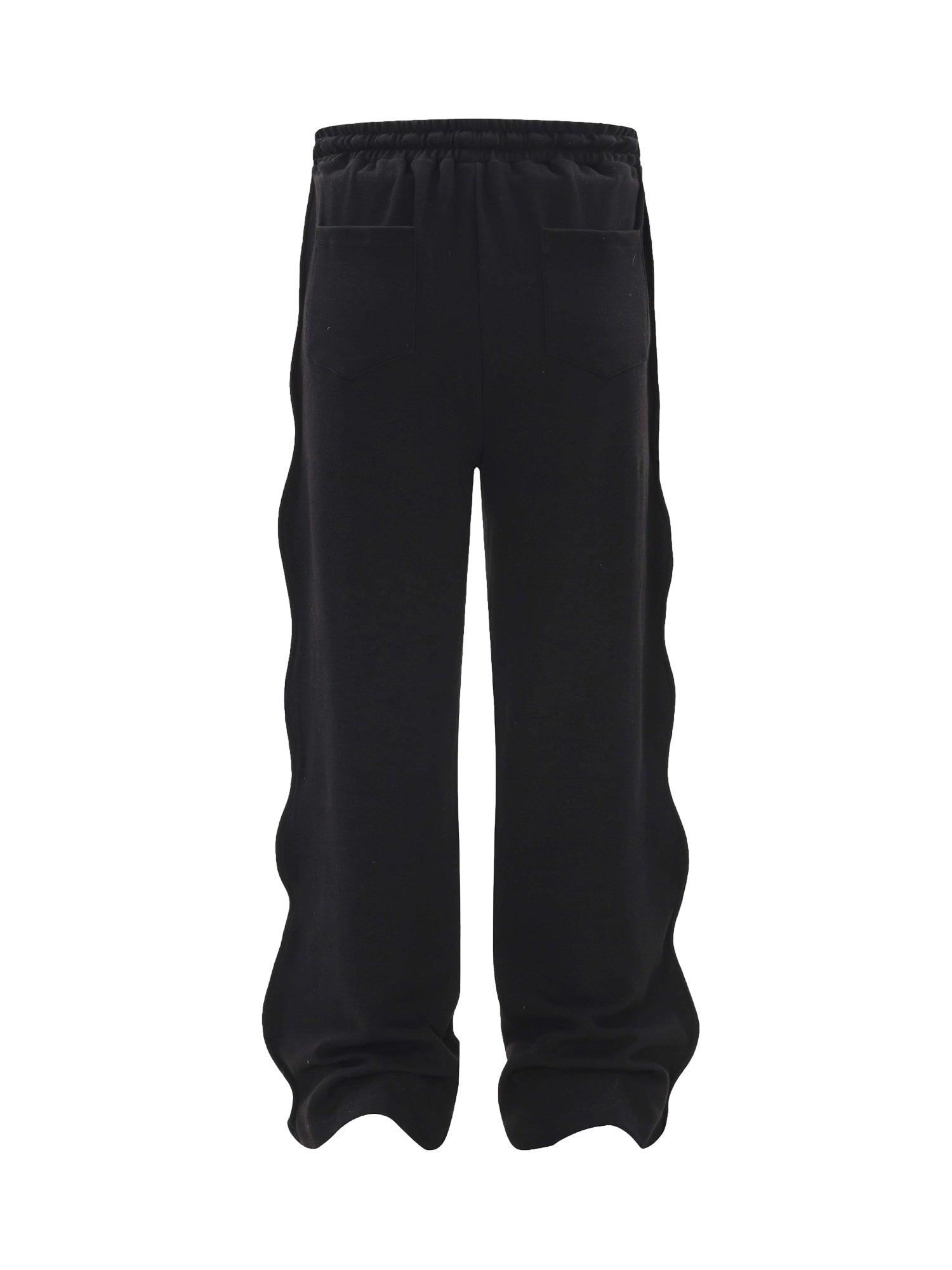 High Street Solid Color Simple Twisted Cuffed Casual Sweatpants - 2180 - tntwear1