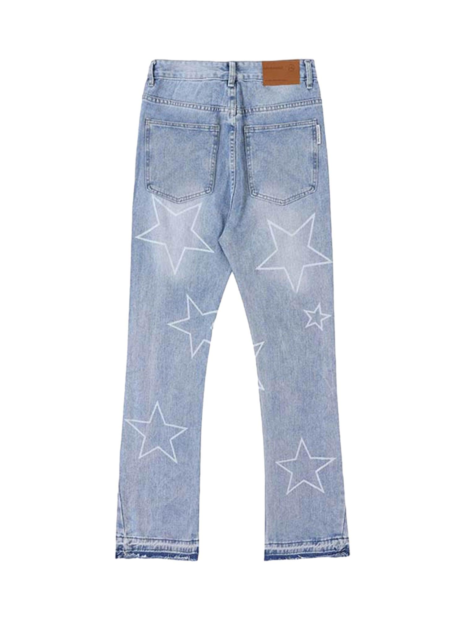 Tntwear Star Print Ripped Jeans - 1741 - tntwear1