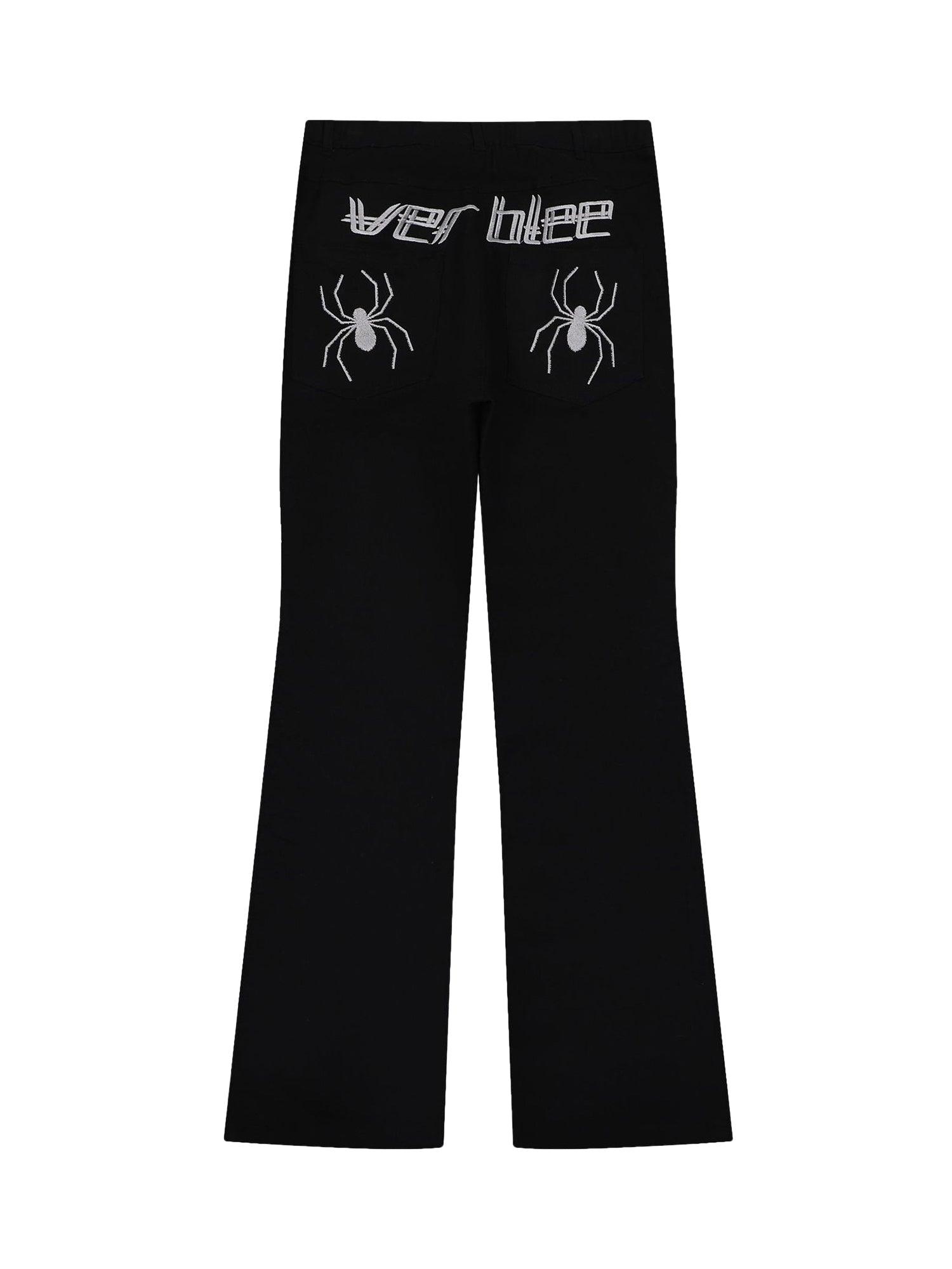 Tntwear Street Spider Printed Zipper Casual Pants - tntwear1