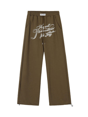 Tntwear American Retro Letter Print Casual Sweatpants