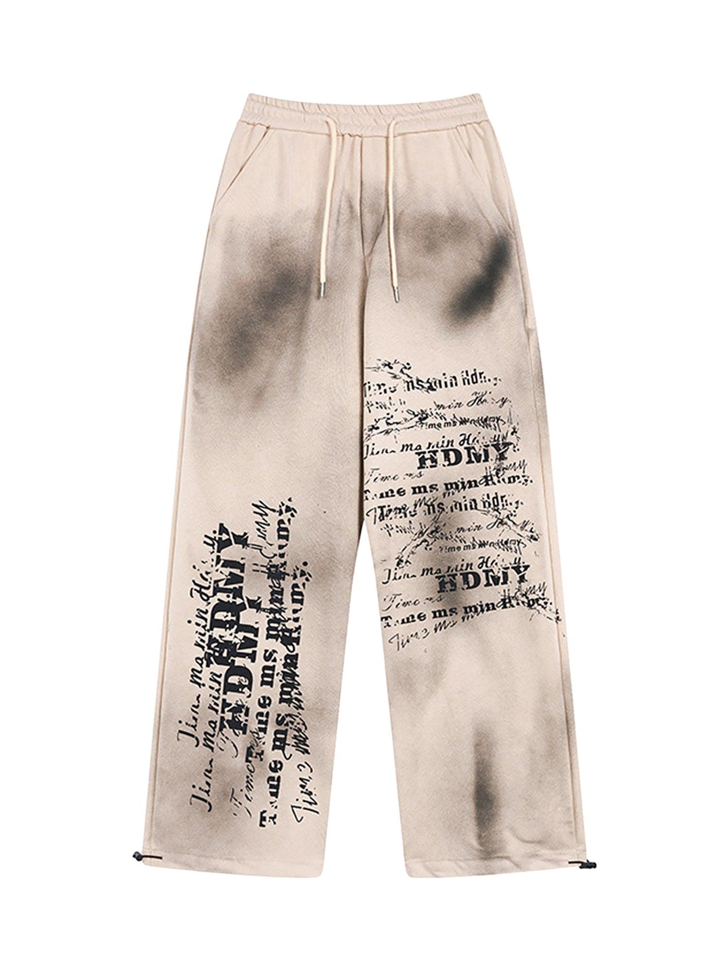 High Street Spray Printed Casual Sweatpants - tntwear1