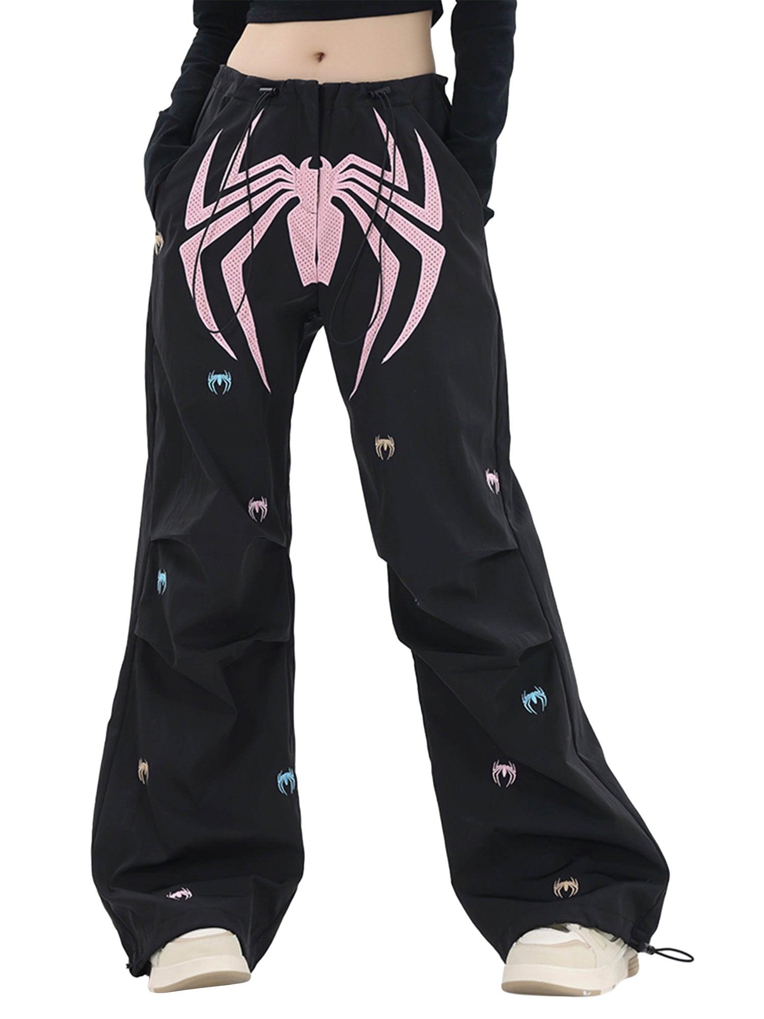 Tntwear Embroidered Spider Straight Leg Pants - 1745 - tntwear1