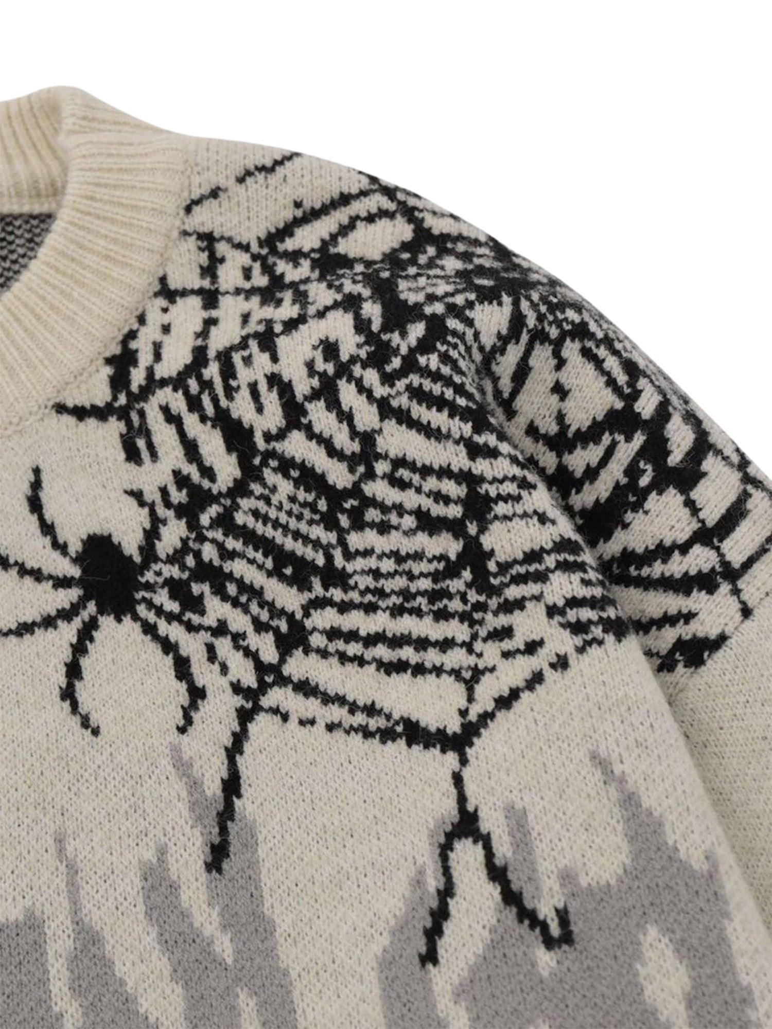 Tntwear High Street Spider Web Jacquard Sweater - 1976 - tntwear1