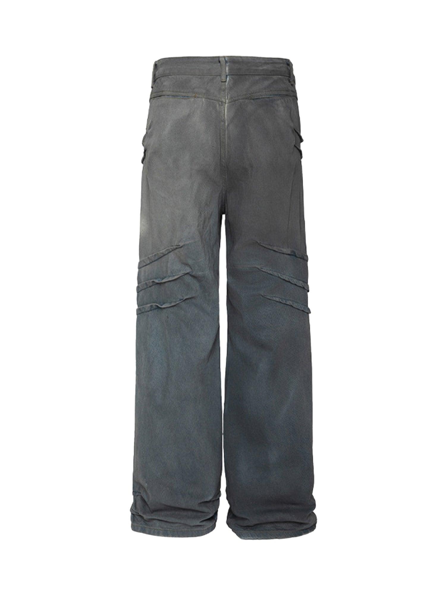 Dirty Wash Design Fleece Straight Leg Jeans - tntwear1