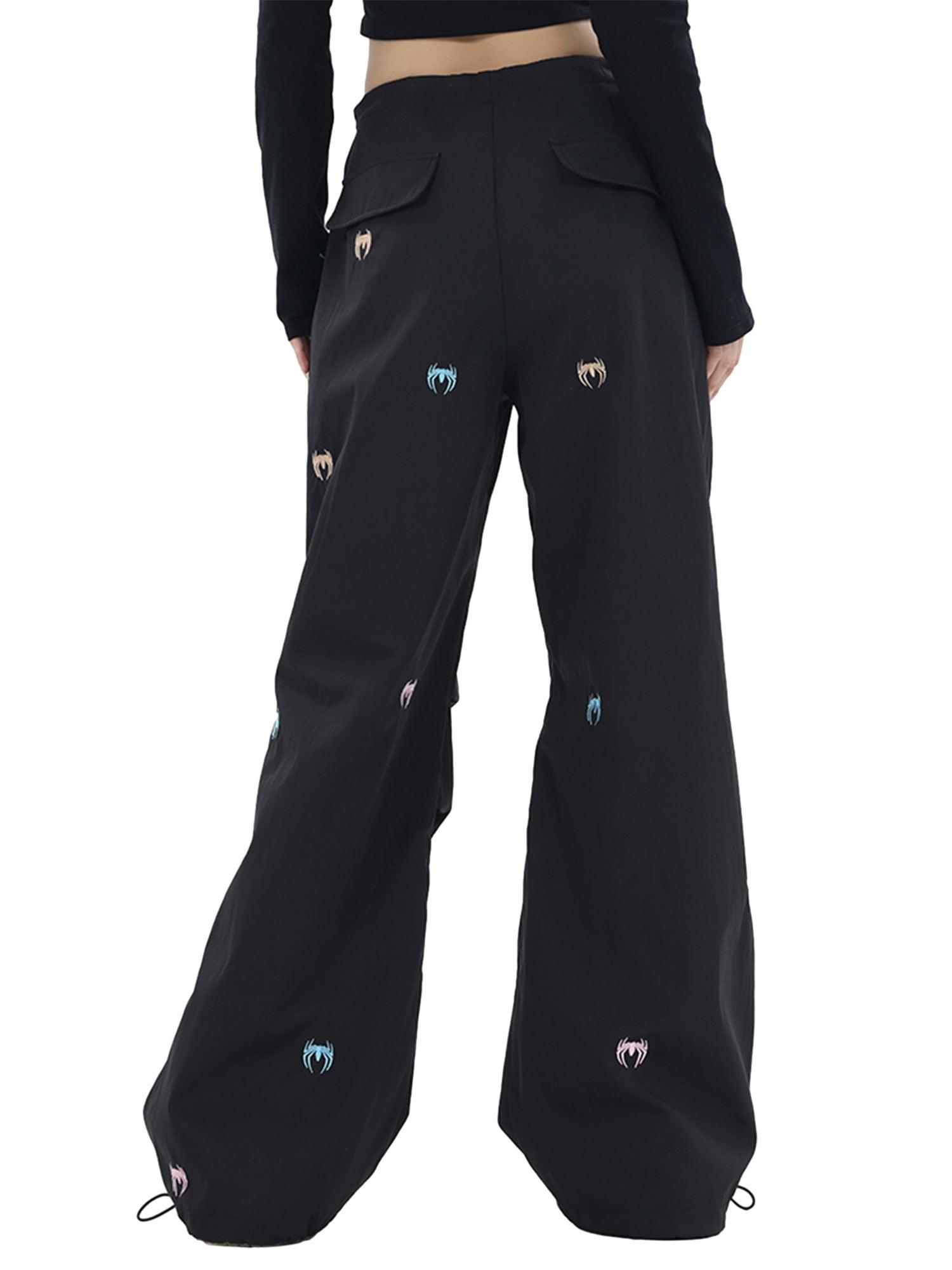 Tntwear Embroidered Spider Straight Leg Pants - 1745 - tntwear1